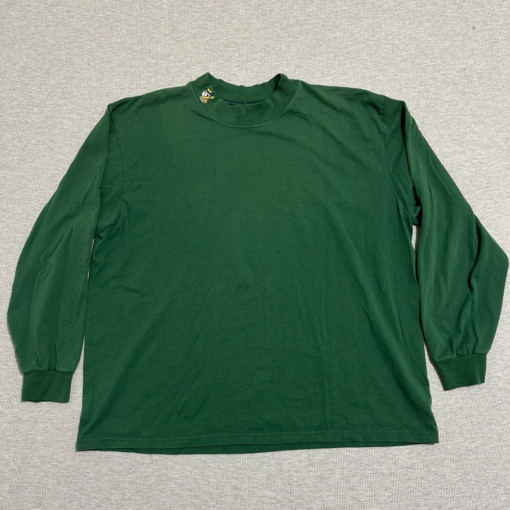 Augusta Sportswear Oregon Ducks Mock Neck Long Sleeve Shirt Mens 2XL Green ProWt